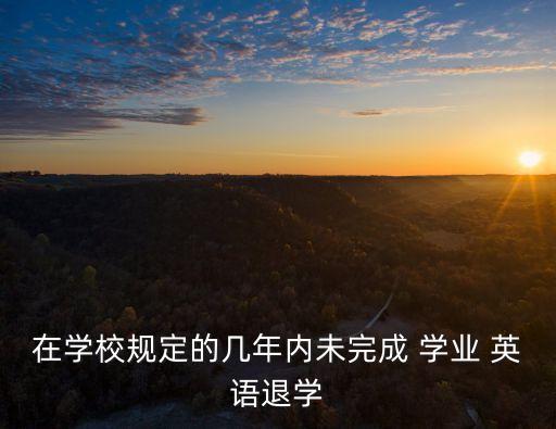 學業英語,6年內未完成學業英語會退學嗎?可申請彈性學制