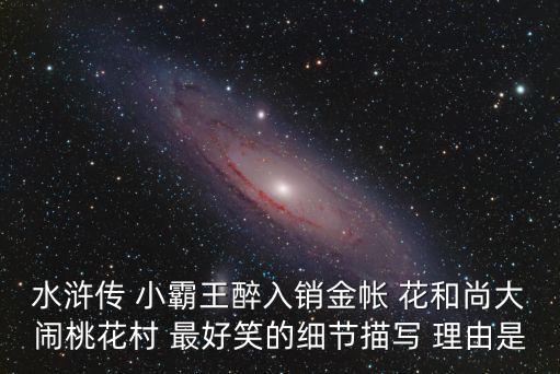 水滸傳 小霸王醉入銷(xiāo)金帳 花和尚大鬧桃花村 最好笑的細(xì)節(jié)描寫(xiě) 理由是