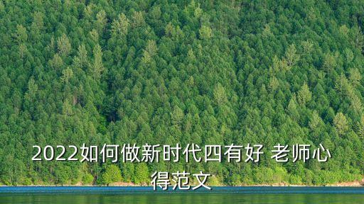 2022如何做新時代四有好 老師心得范文