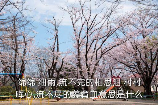  綿綿 細(xì)雨,流不完的相思淚 村村暉心,流不盡的養(yǎng)育血意思是什么