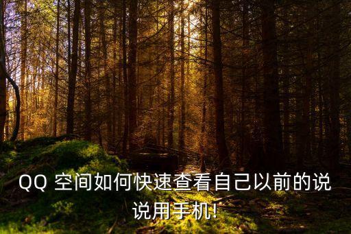 QQ 空間如何快速查看自己以前的說說用手機!
