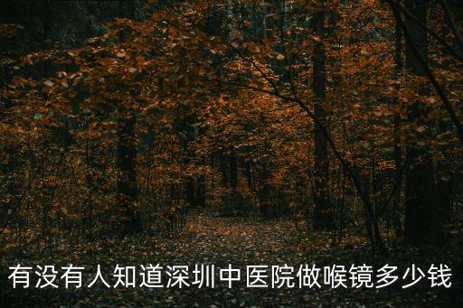 有沒(méi)有人知道深圳中醫(yī)院做喉鏡多少錢(qián)
