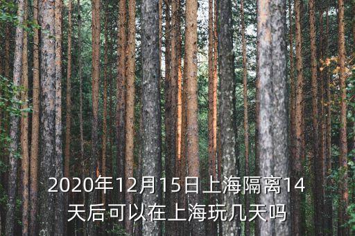 2020年12月15日上海隔離14天后可以在上海玩幾天嗎