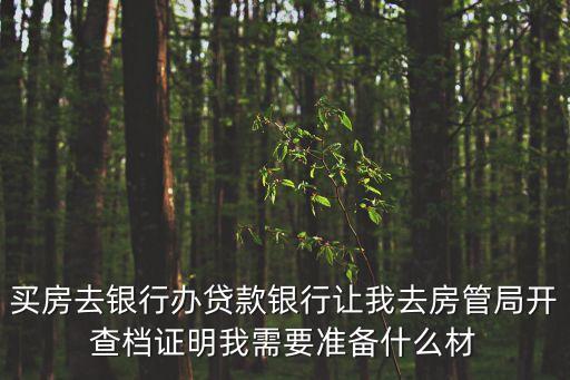 買房去銀行辦貸款銀行讓我去房管局開查檔證明我需要準備什么材