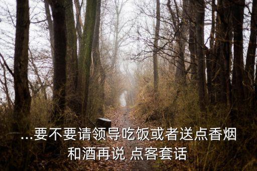 ...要不要請領導吃飯或者送點香煙和酒再說 點客套話