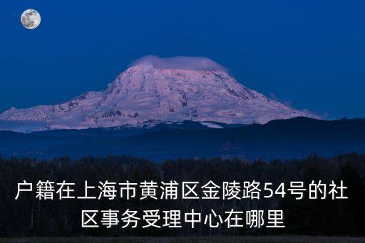 上海市黃浦行政服務，戶籍在上海市黃浦區金陵路54號的社區事務受理中心在哪里