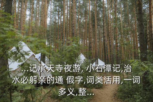 ...記承天寺夜游, 小石潭記,治水必躬親的通 假字,詞類(lèi)活用,一詞多義,整...