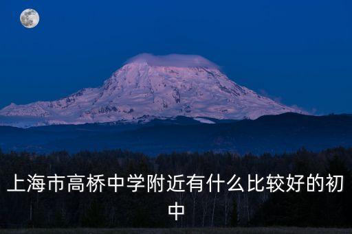 上海市高橋中學排名，上海市高橋中學浦東新區那所高中 是市重點還是區重點
