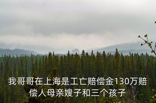 我哥哥在上海是工亡賠償金130萬賠償人母親嫂子和三個孩子