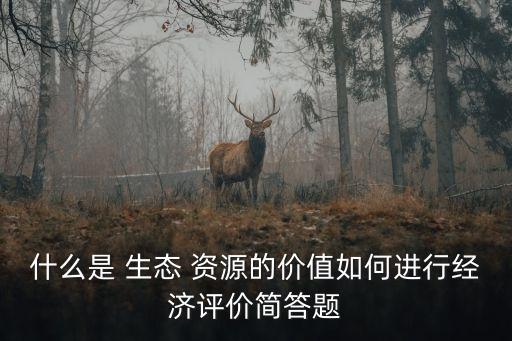 什么是 生態 資源的價值如何進行經濟評價簡答題