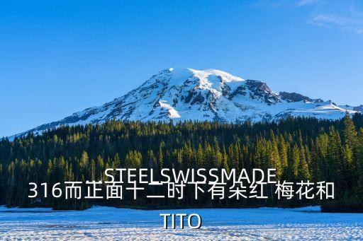 ...STEELSWISSMADE316而正面十二時下有朵紅 梅花和TITO