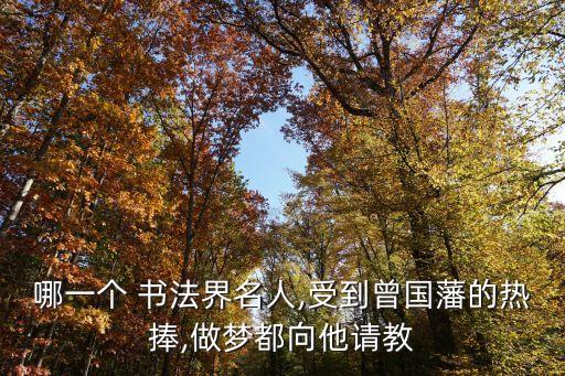 哪一個 書法界名人,受到曾國藩的熱捧,做夢都向他請教