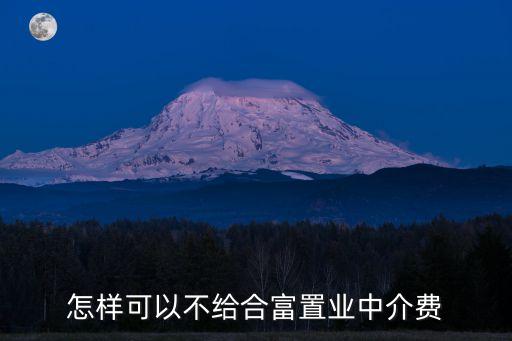怎樣可以不給合富置業(yè)中介費