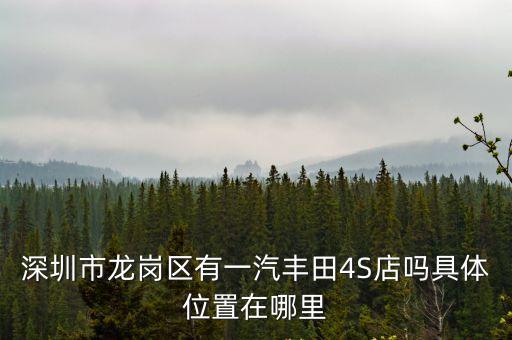 深圳市龍崗區有一汽豐田4S店嗎具體位置在哪里