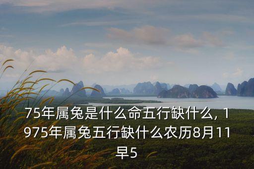 75年屬兔是什么命五行缺什么, 1975年屬兔五行缺什么農歷8月11早5