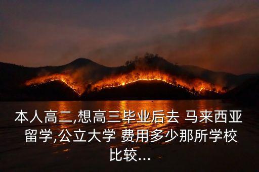 本人高二,想高三畢業后去 馬來西亞 留學,公立大學 費用多少那所學校比較...