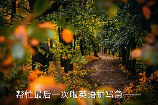 幫忙最后一次啦英語拼寫急——