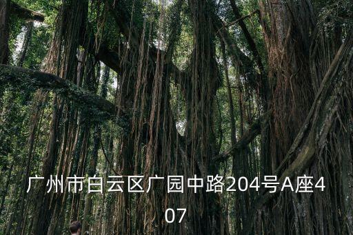 廣州市白云區廣園中路204號A座407