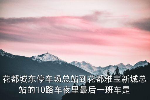 花都城東停車場總站到花都雅寶新城總站的10路車夜里最后一班車是