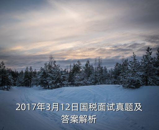 2017年3月12日國稅面試真題及答案解析