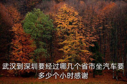 武漢到深圳的中間城市，武漢到深圳要經過哪幾個省市坐汽車要多少個小時感謝