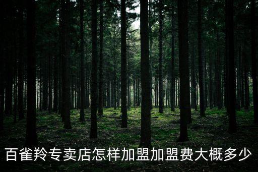 百雀羚專賣店怎樣加盟加盟費大概多少