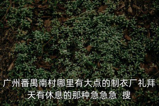 廣州番禺南村哪里有大點的制衣廠禮拜天有休息的那種急急急  搜