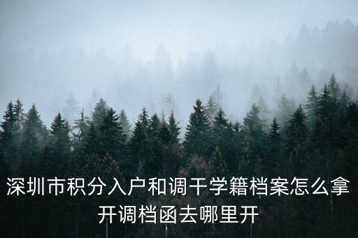深圳市積分入戶和調干學籍檔案怎么拿開調檔函去哪里開