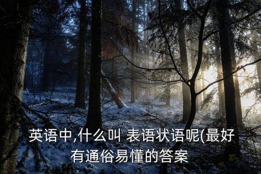  英語中,什么叫 表語狀語呢(最好有通俗易懂的答案