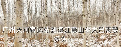 廣州天河客運站到湛江霞山坐大巴需要多久