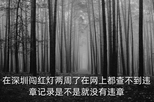 在深圳闖紅燈兩周了在網上都查不到違章記錄是不是就沒有違章