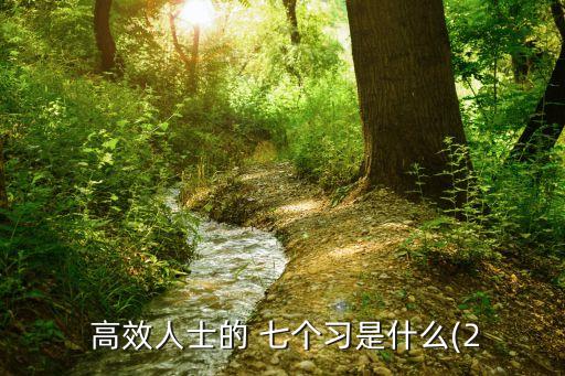  高效人士的 七個(gè)習(xí)是什么(2