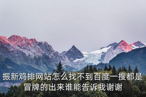 振新雞排網站怎么找不到百度一搜都是冒牌的出來誰能告訴我謝謝