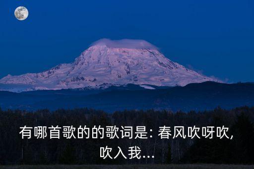 有哪首歌的的歌詞是: 春風吹呀吹,吹入我...