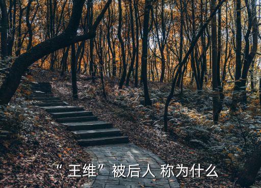 “ 王維”被后人 稱為什么