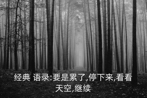經典 語錄:要是累了,停下來,看看天空,繼續