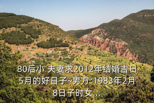 80后小 夫妻求2012年結(jié)婚吉日5月的好日子~男方:1983年2月8日子時女...