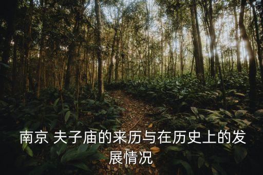  南京 夫子廟的來歷與在歷史上的發展情況