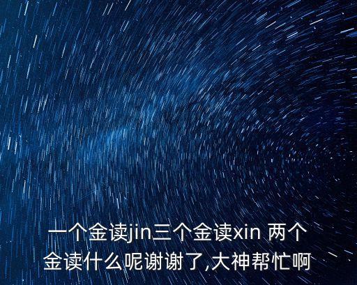 一個金讀jin三個金讀xin 兩個金讀什么呢謝謝了,大神幫忙啊