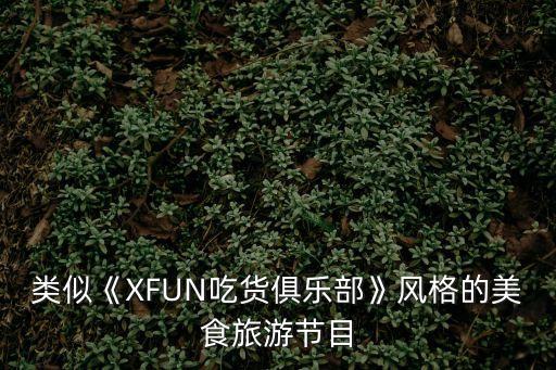 類似《XFUN吃貨俱樂部》風格的美食旅游節目