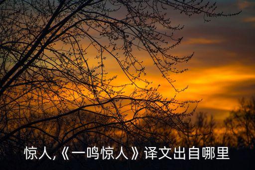 驚人,《一鳴驚人》譯文出自哪里