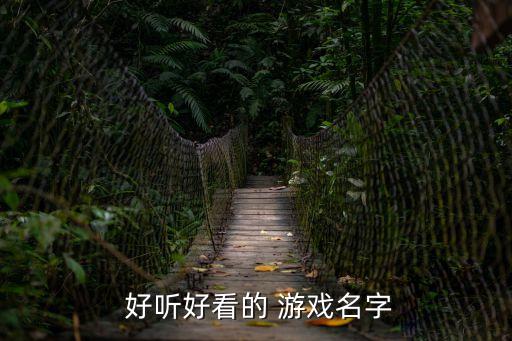  好聽好看的 游戲名字