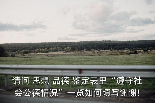 請(qǐng)問(wèn) 思想 品德 鑒定表里“遵守社會(huì)公德情況”一覽如何填寫謝謝!