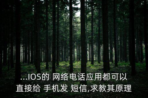 ...IOS的 網(wǎng)絡(luò)電話應(yīng)用都可以直接給 手機(jī)發(fā) 短信,求教其原理
