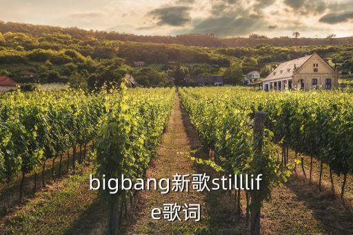 bigbang新歌stilllife歌詞