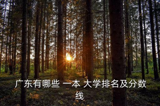  廣東有哪些 一本 大學排名及分數線