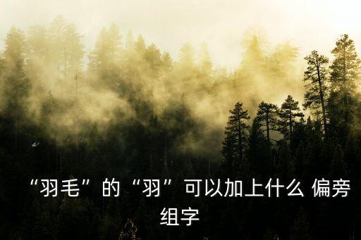 “羽毛”的“羽”可以加上什么 偏旁組字