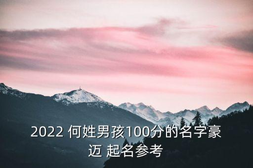 2022 何姓男孩100分的名字豪邁 起名參考