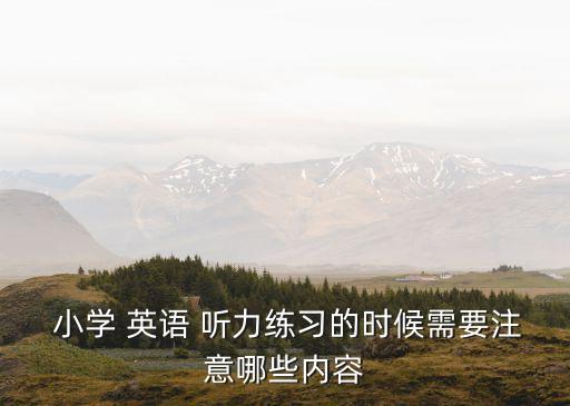  小學 英語 聽力練習的時候需要注意哪些內容