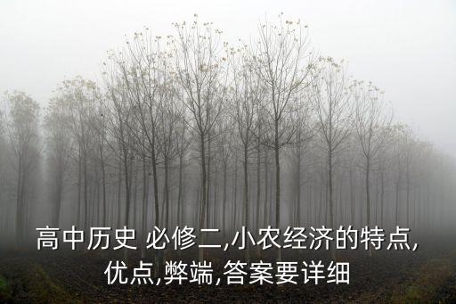 高中歷史 必修二,小農(nóng)經(jīng)濟(jì)的特點(diǎn),優(yōu)點(diǎn),弊端,答案要詳細(xì)